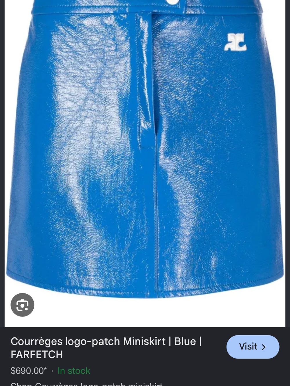 Blue Patent Logo-Patch Miniskirt